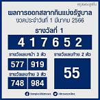 ถ่ายทอดสลากกินแบ่งรัฐบาล 1 มีนาคม 2566
